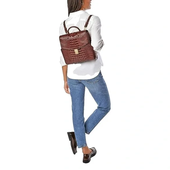 NWOT BRAHMIN LIZ BACKPACK in red dragon - Picture 8 of 11